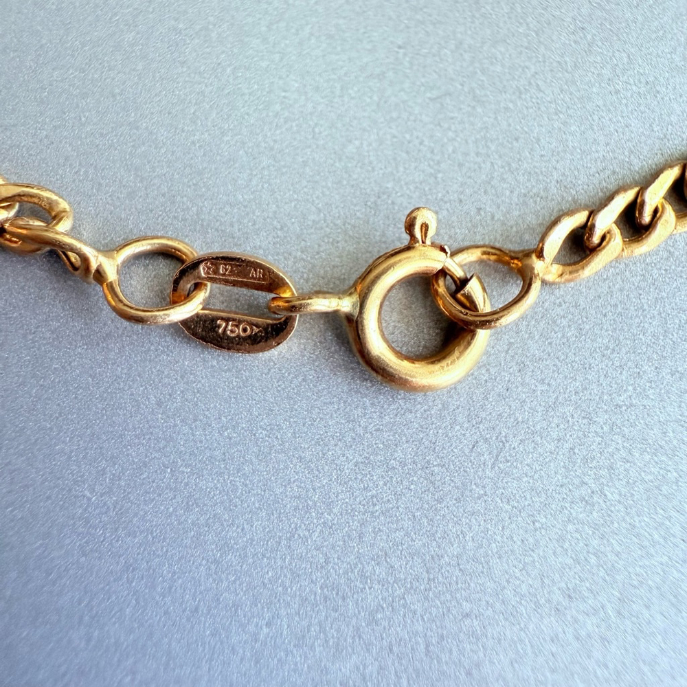 18K Solid Yellow Gold ID Bracelet Curb Link Engravable VTG Bracelet 6.75" - Picture 5 of 7